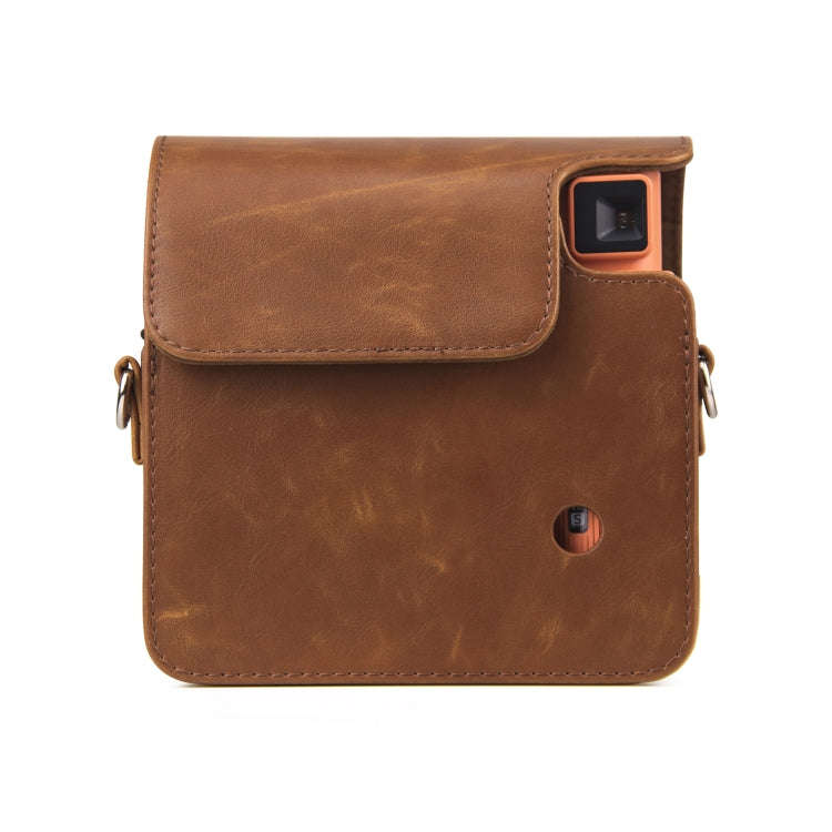 Full Body PU Leather Case Camera  Bag with Strap for FUJIFILM instax Square SQ1 (Brown)