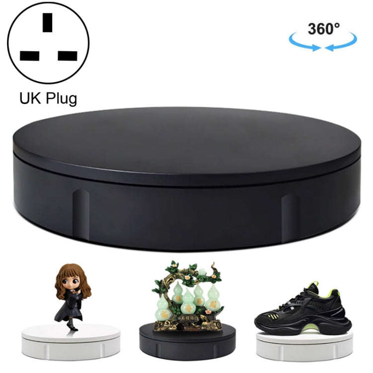 22cm Electric Rotating Display Stand Video Shooting Props Turntable, Load: 50kg, UK Plug (Black)