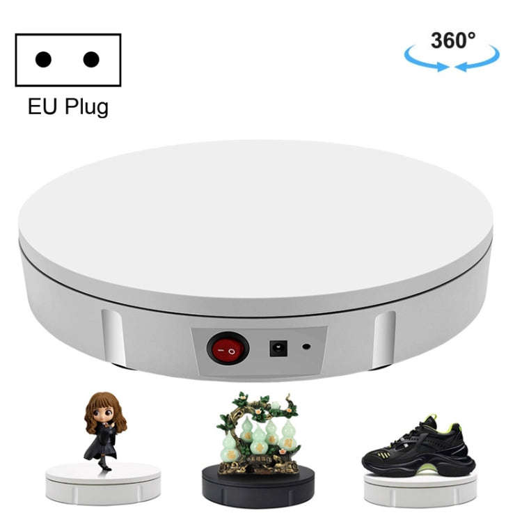 22cm Electric Rotating Display Stand Video Shooting Props Turntable, Load: 50kg, EU Plug (White)