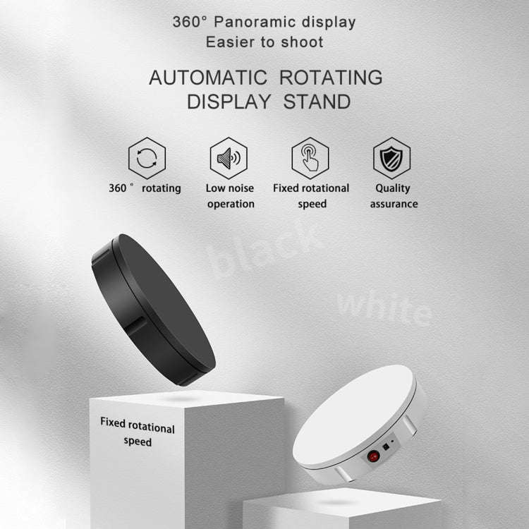 22cm Electric Rotating Display Stand Video Shooting Props Turntable, Load: 50kg, EU Plug (White)