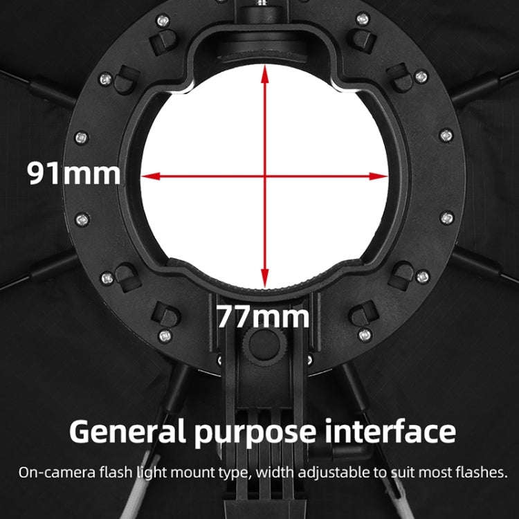TRIOPO KX90 90cm Dome Speedlite Flash Octagon Parabolic Softbox Diffuser (Black)