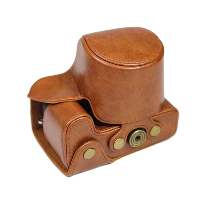 PU Leather Camera Full Body Case Bag with Strap for FUJIFILM X-S10 (15-55mm Lens) (Brown)