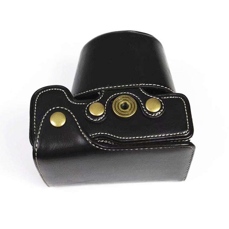 Full Body Camera PU Leather Case Bag for Sony LCE-7C / Alpha 7C / A7C 28-60mm / 40.5mm Lens(Black)