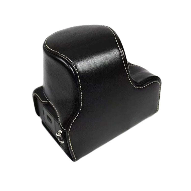 Full Body Camera PU Leather Case Bag for Sony LCE-7C / Alpha 7C / A7C 28-60mm / 40.5mm Lens(Black)