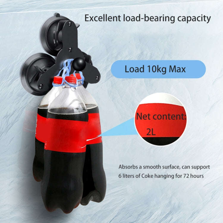 Dual Suction Cup Mount Holder with Tripod Adapter & Screw & Phone Clamp & Anti-lost Silicone Net ...