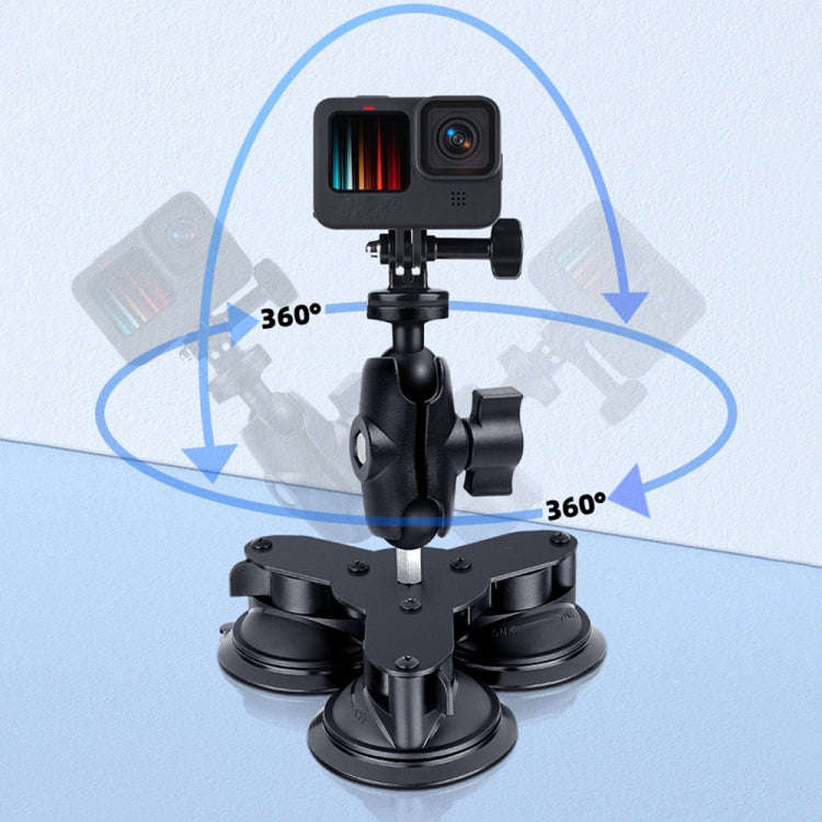 Dual Suction Cup Mount Holder with Tripod Adapter & Screw & Phone Clamp & Anti-lost Silicone Net ...