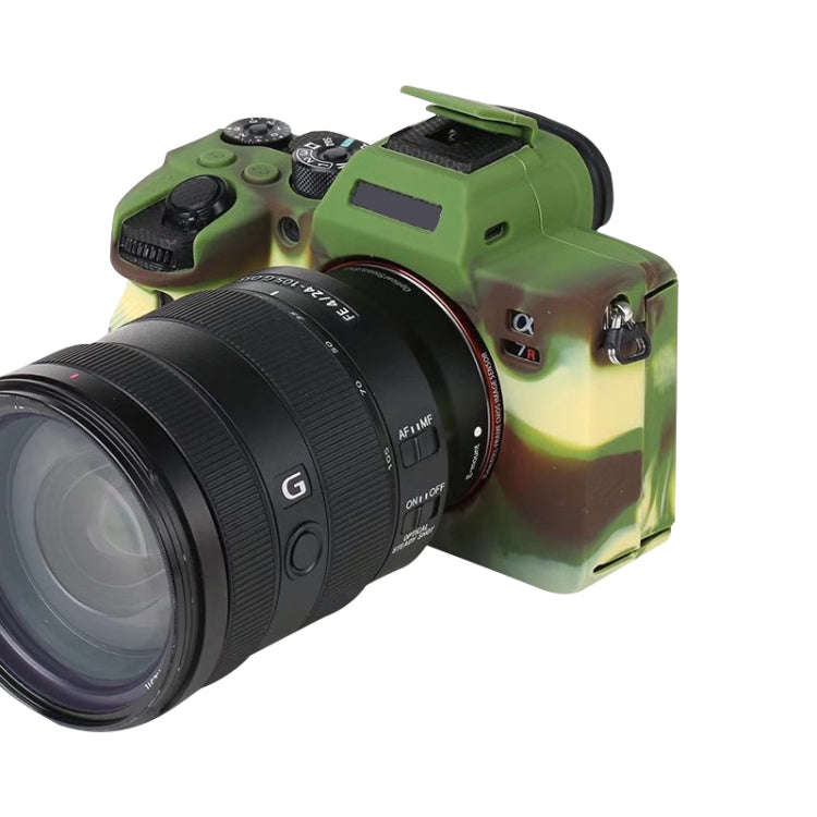 For Sony A7R4 Soft Silicone Protective Case(Camouflage)