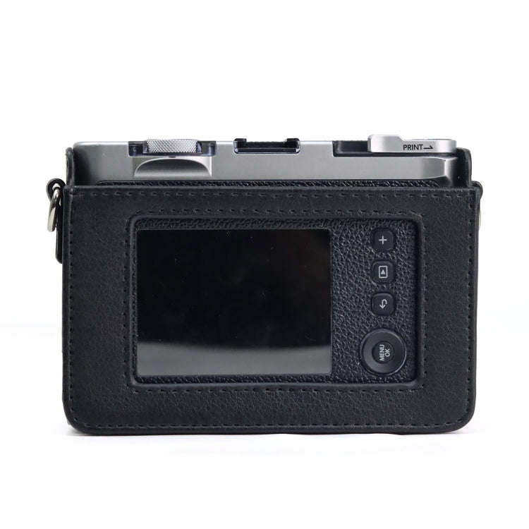 Retro Full Body Camera PU Leather Case Bag with Strap for FUJIFILM instax mini Evo(Black)