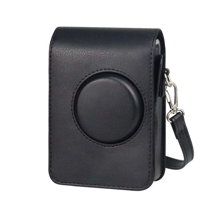 Vertical Full Body Camera PU Leather Case Bag with Strap for FUJIFILM instax mini Evo (Black)