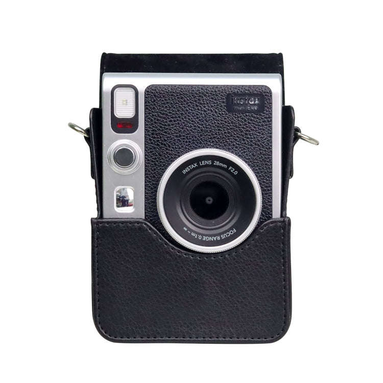 Vertical Full Body Camera PU Leather Case Bag with Strap for FUJIFILM instax mini Evo (Black)