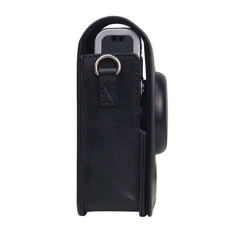 Vertical Full Body Camera PU Leather Case Bag with Strap for FUJIFILM instax mini Evo (Black)
