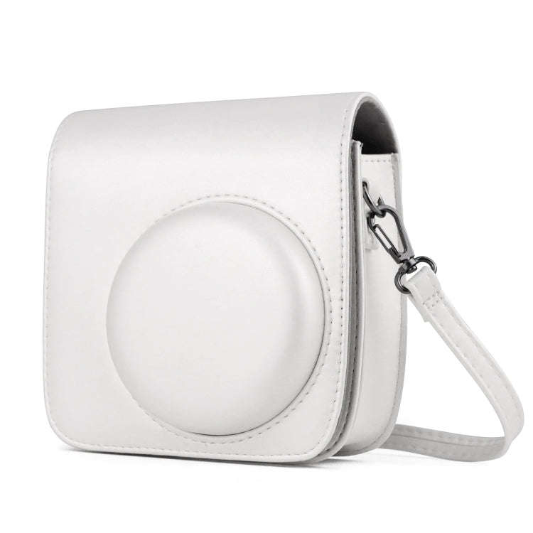 Solid Color Full Body Camera Leather Case Bag with Strap for FUJIFILM Instax mini 11 (White)