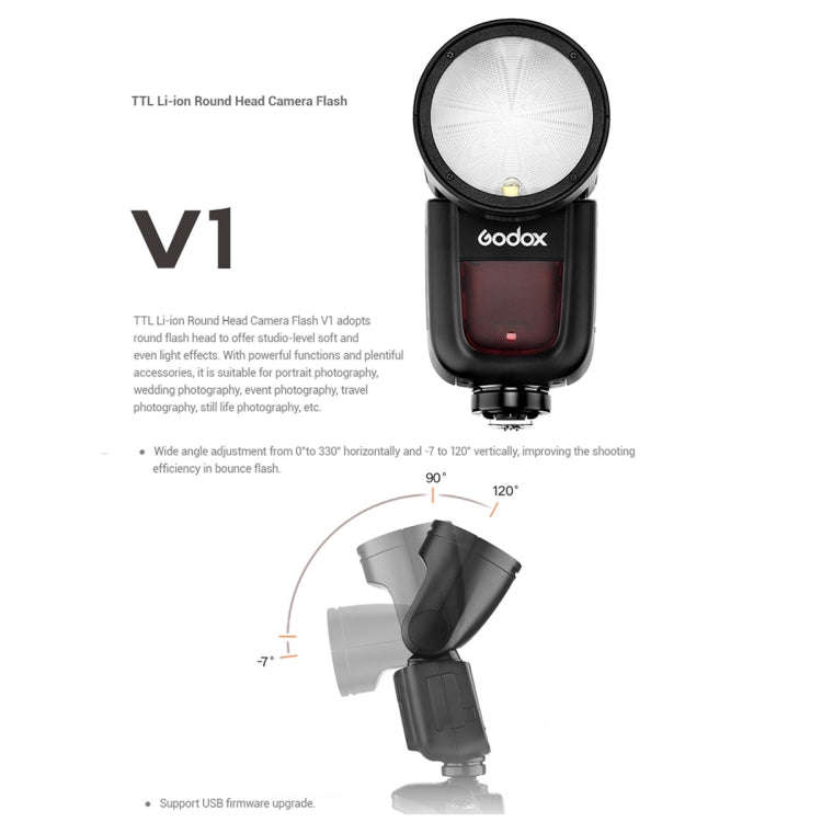Godox V1F Round Head TTL Flash Speedlite for FUJIFILM(Black)