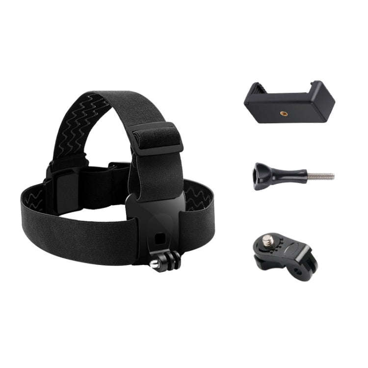 Elastic Mount Belt Adjustable Head Strap with Phone Clamp & Screw & S-type Adapter for GoPro HERO...