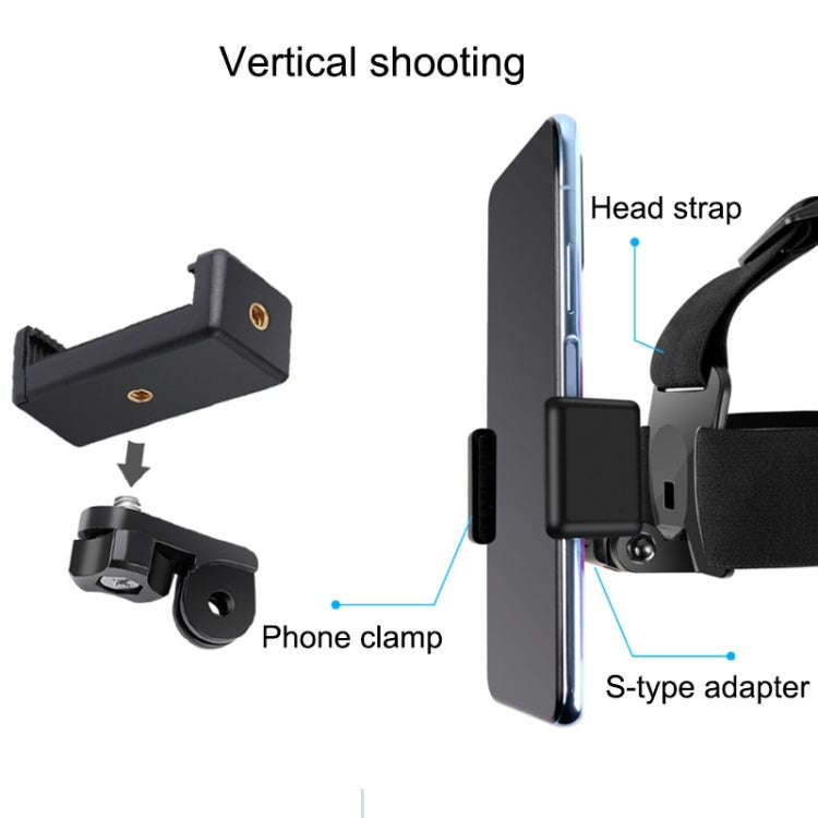 Elastic Mount Belt Adjustable Head Strap with Phone Clamp & Screw & S-type Adapter for GoPro HERO...