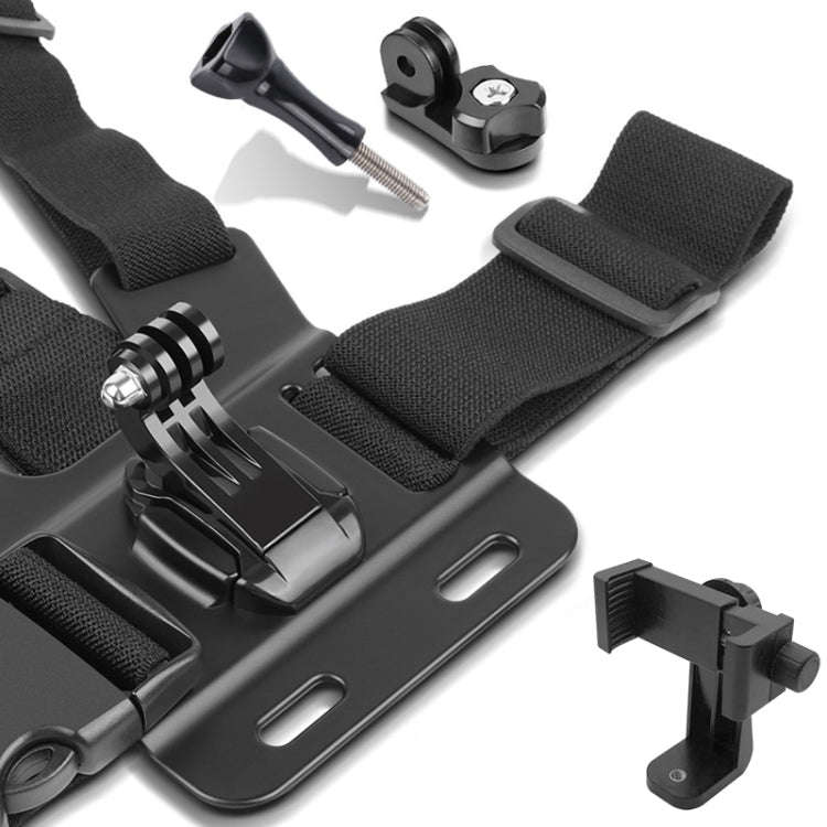 Adjustable Body Mount Belt Chest Strap with Phone Clamp & S-type Adapter & J Hook Mount & Long Sc...