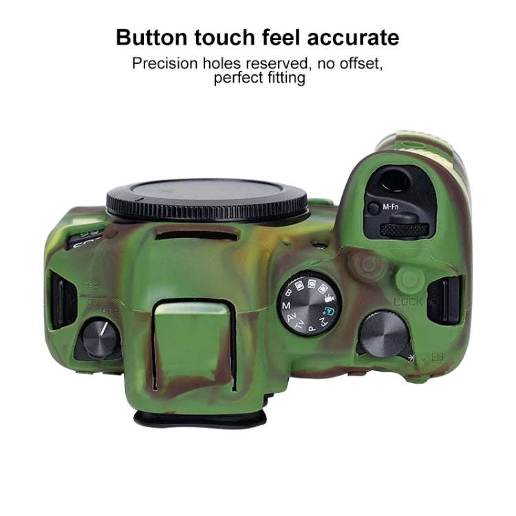 For Canon EOS R6 Litchi Texure Soft Silicone Case(Camouflage)