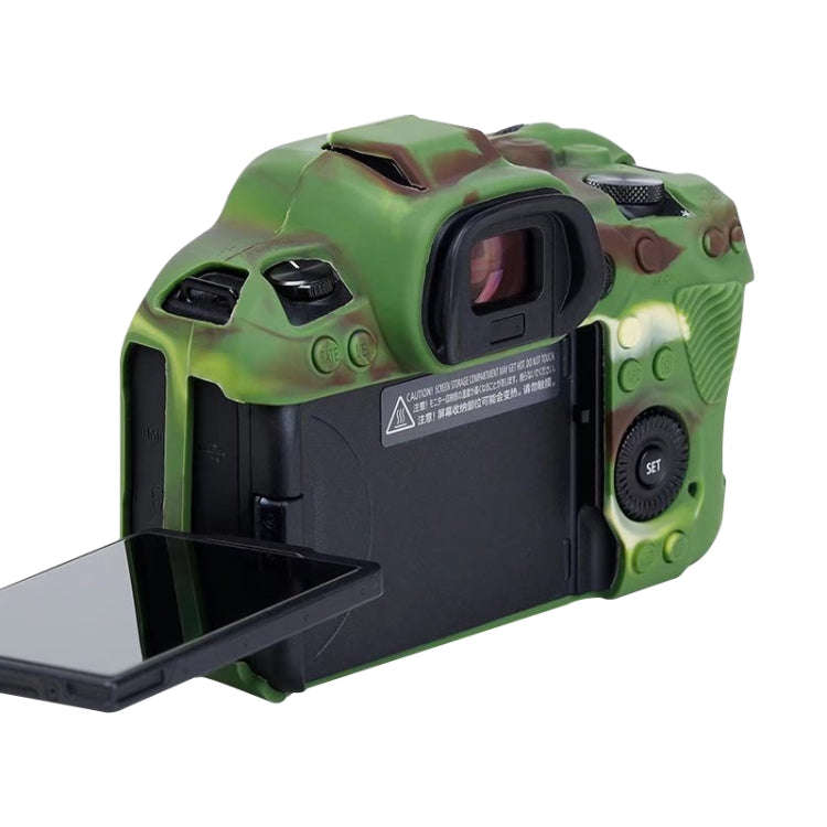 For Canon EOS R6 Litchi Texure Soft Silicone Case(Camouflage)