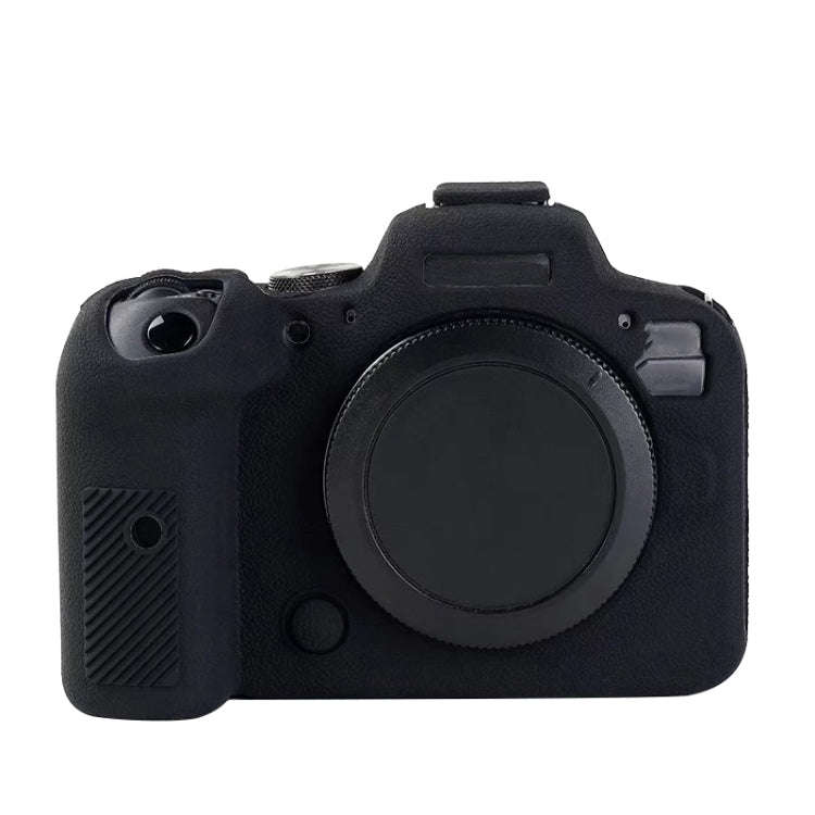 For Canon EOS R6 Litchi Texure Soft Silicone Case(Black)