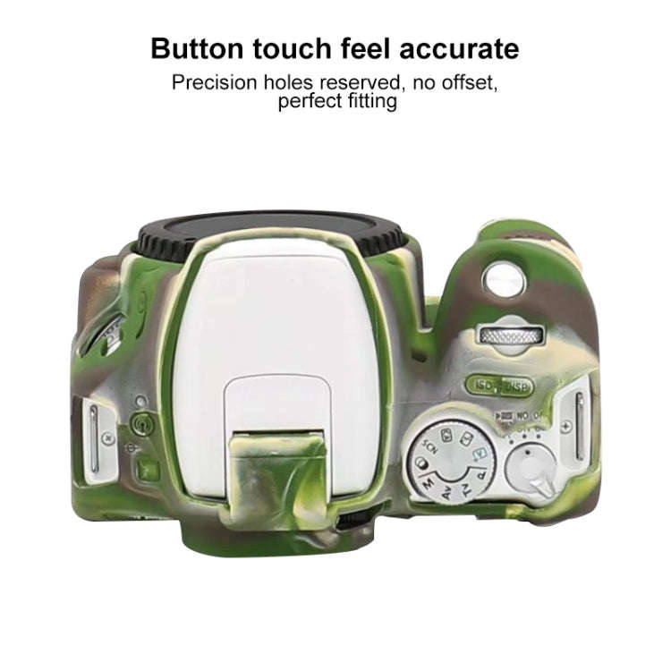 For Canon EOS 200D / EOS 200D Mark II Soft Silicone Protective Case(Camouflage)