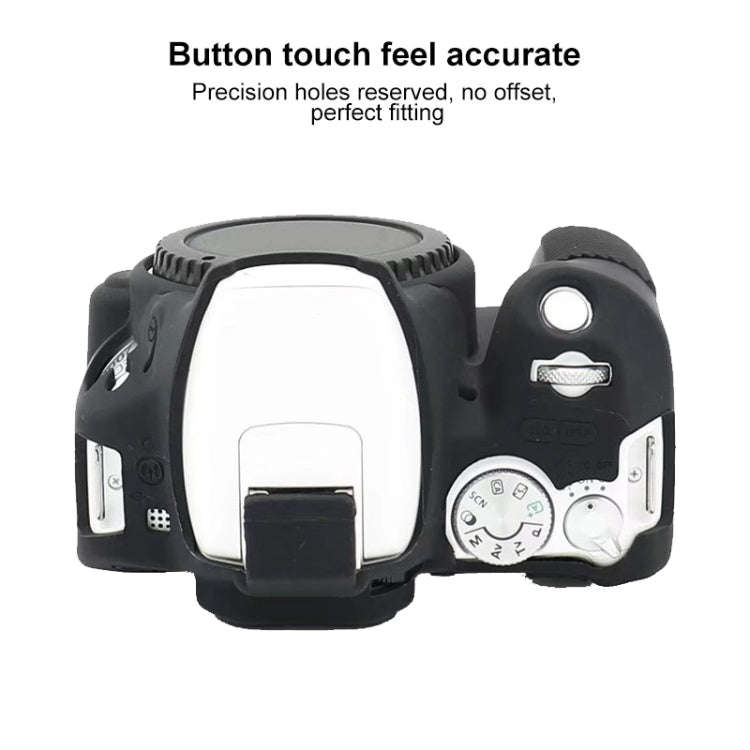 For Canon EOS 200D / EOS 200D Mark II Soft Silicone Protective Case(Black)
