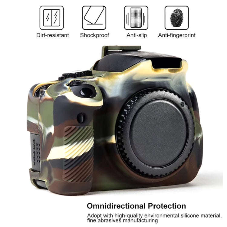 For Canon EOS 600D Soft Silicone Protective Case(Camouflage)