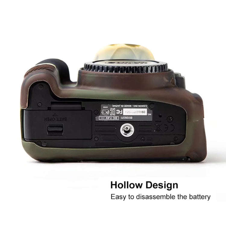 For Canon EOS 600D Soft Silicone Protective Case(Camouflage)
