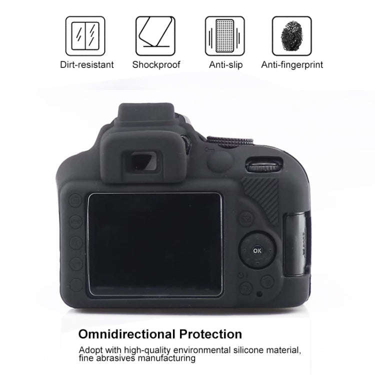 Soft Silicone Protective Case for Nikon D3400 / D3300 (Black)