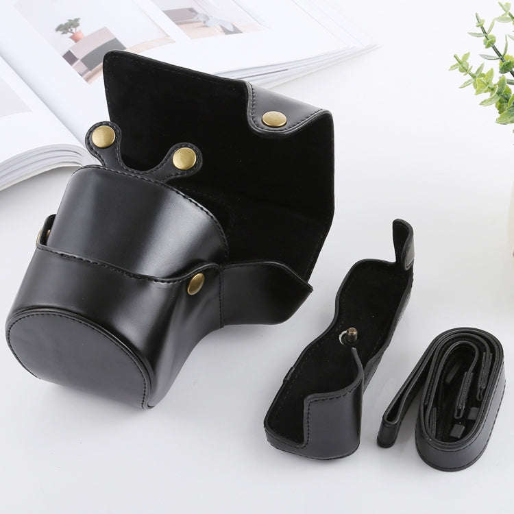 Full Body Camera PU Leather Case Bag with Strap for FUJIFILM X-T3(Black)