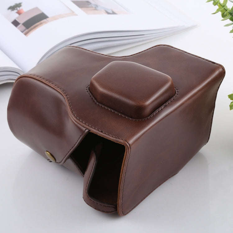 Full Body Camera PU Leather Case Bag with Strap for FUJIFILM X-T3(Coffee)