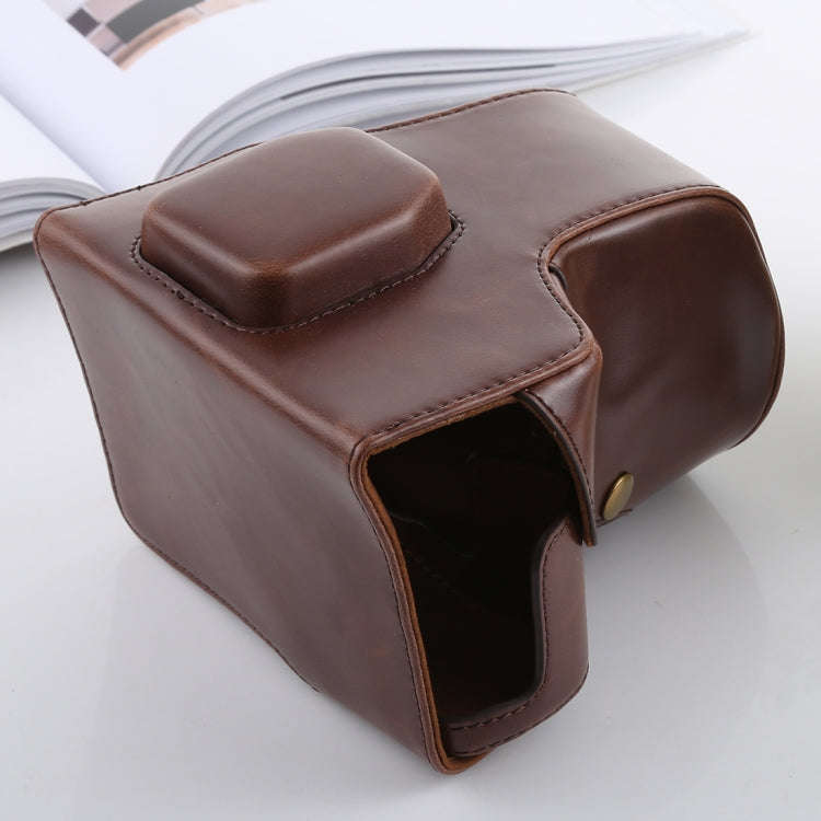 Full Body Camera PU Leather Case Bag with Strap for FUJIFILM X-T3(Coffee)