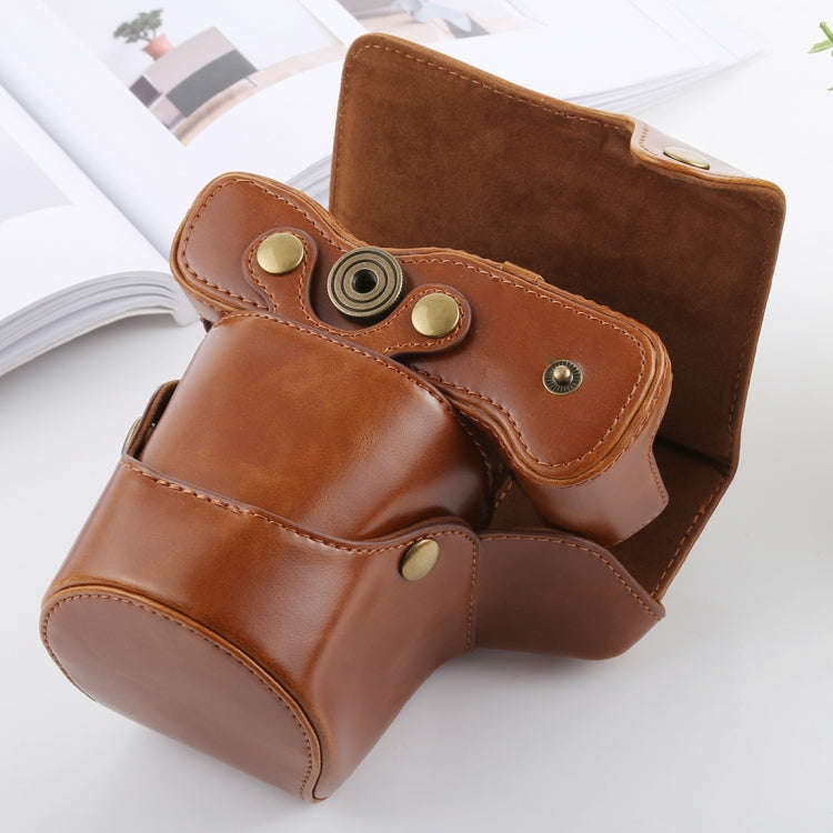 Full Body Camera PU Leather Case Bag with Strap for FUJIFILM X-T3(Brown)