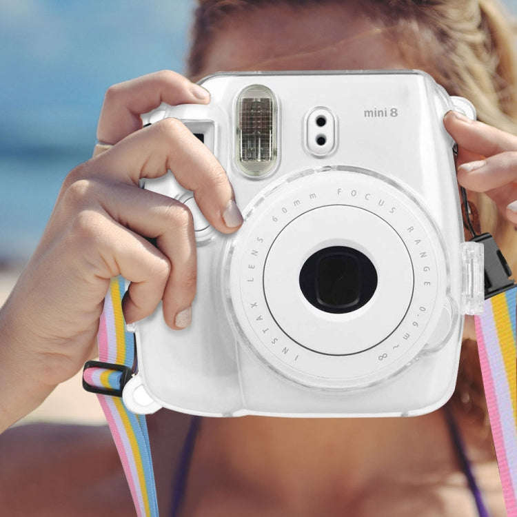 Protective Crystal Shell Case with Strap for FUJIFILM instax mini 9 / mini 8+ / mini 8(Transparent)