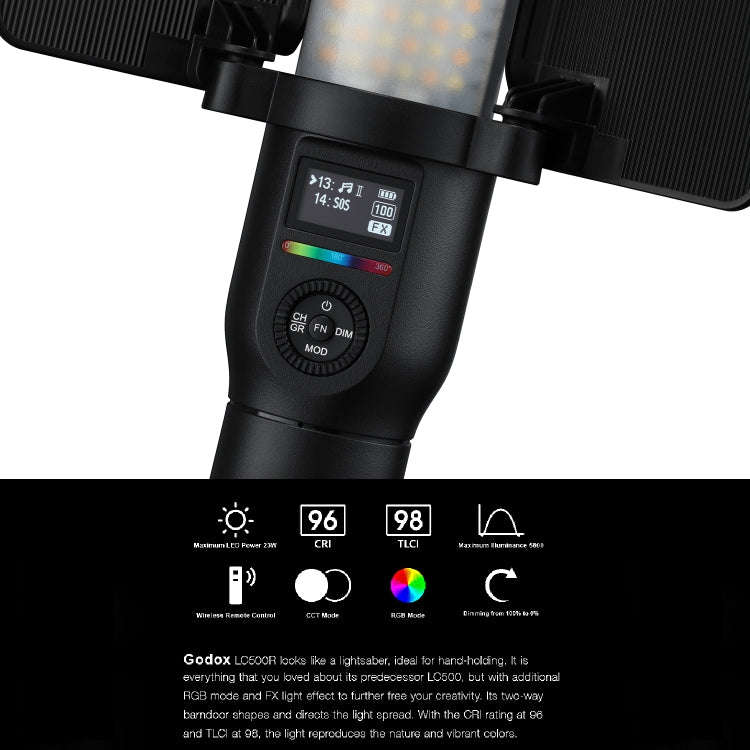 Godox LC500R RGB Full Color LED Light Stick Handheld Fill Light(US Plug)