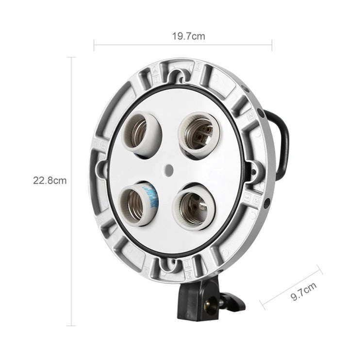 Godox TL-4 4 in 1 E27 Socket Tricolor Bulb Light Lamp Head Mount(US Plug)