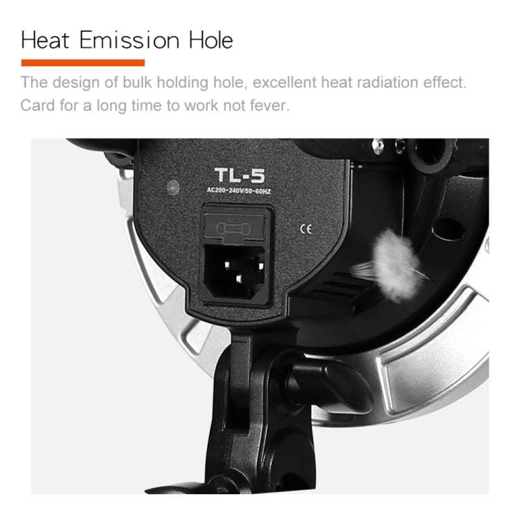 Godox TL-5 5 in 1 E27 Socket Tricolor Bulb Light Lamp Head Mount(EU Plug)