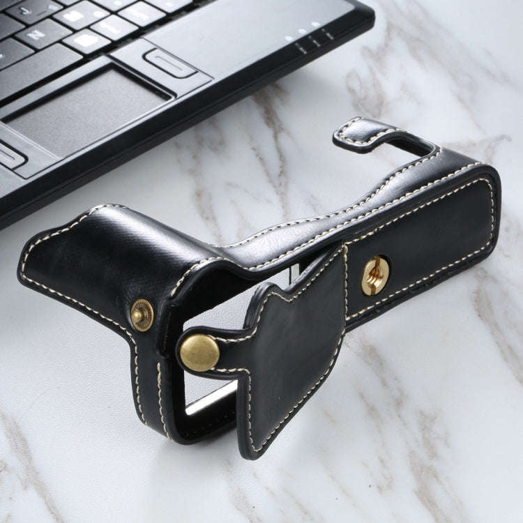 1/4 inch Thread PU Leather Camera Half Case Base for FUJIFILM X-T3/X-T2(Black)