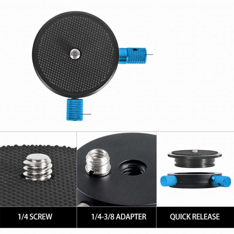 BEXIN QR-02 360 Degree Rotation Quick Release Head Camera Tripod Base Plate (Black)