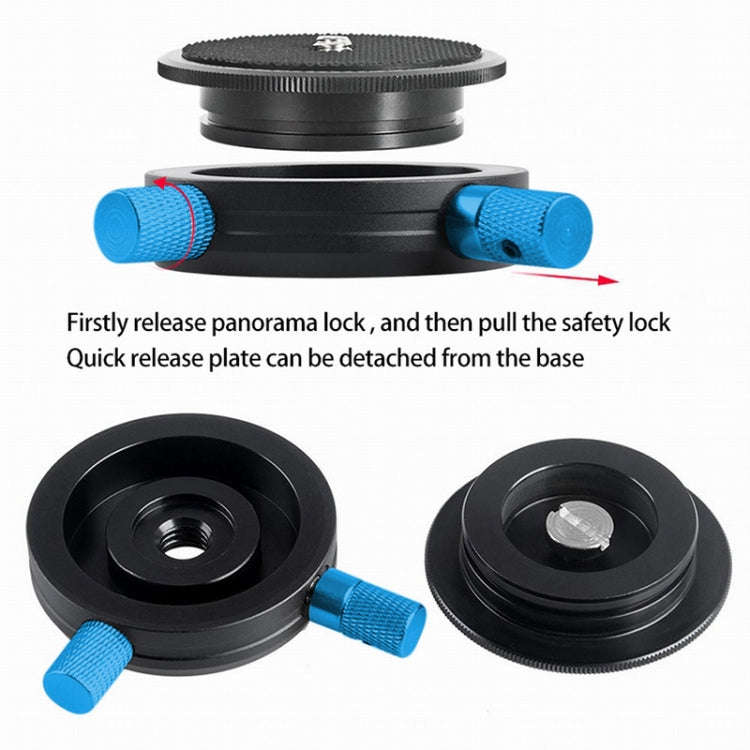 BEXIN QR-02 360 Degree Rotation Quick Release Head Camera Tripod Base Plate (Black)
