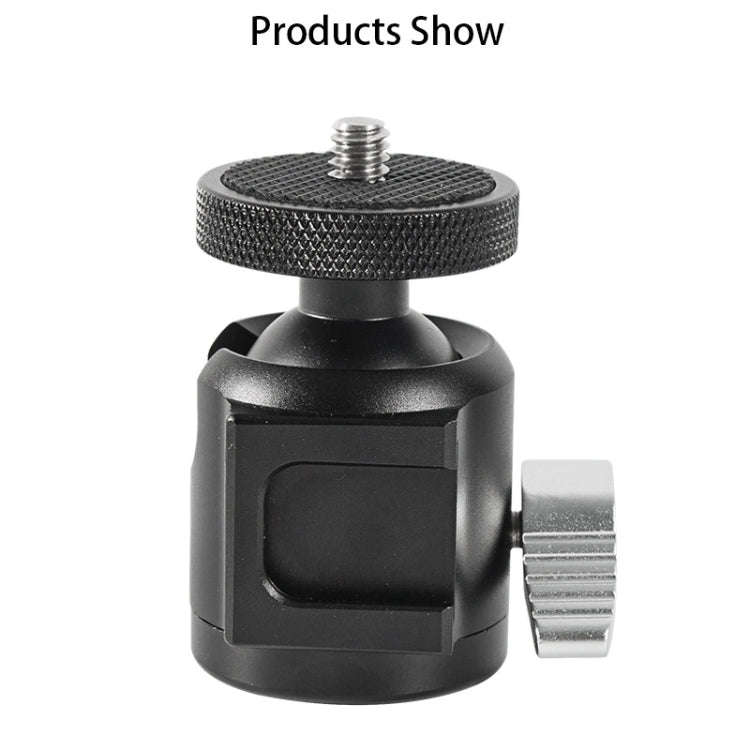 BEXIN HK25 Aluminum Alloy Cold Shoe Tripod Adapter Ball Head (Black)