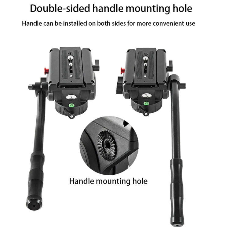 BEXIN VH-105 360 Degree Panorama Heavy Duty Tripod Action Fluid Drag Head (Black)