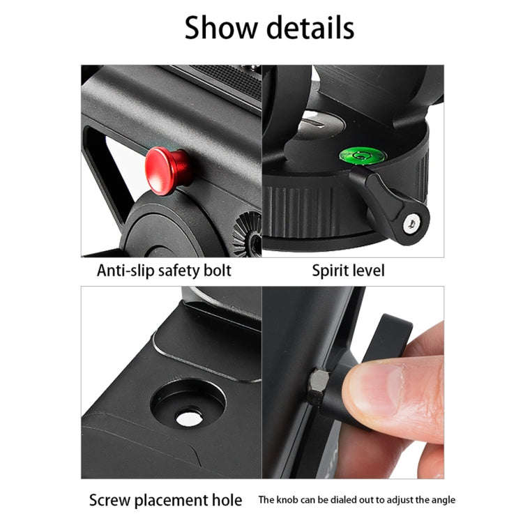 BEXIN VH-105 360 Degree Panorama Heavy Duty Tripod Action Fluid Drag Head (Black)