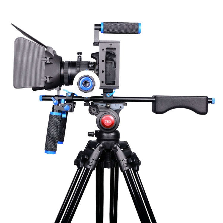 YELANGU D222 Dual Handles Camera Shoulder Mount + Camera Cage Stabilizer Kit with Matte Box + Fol...