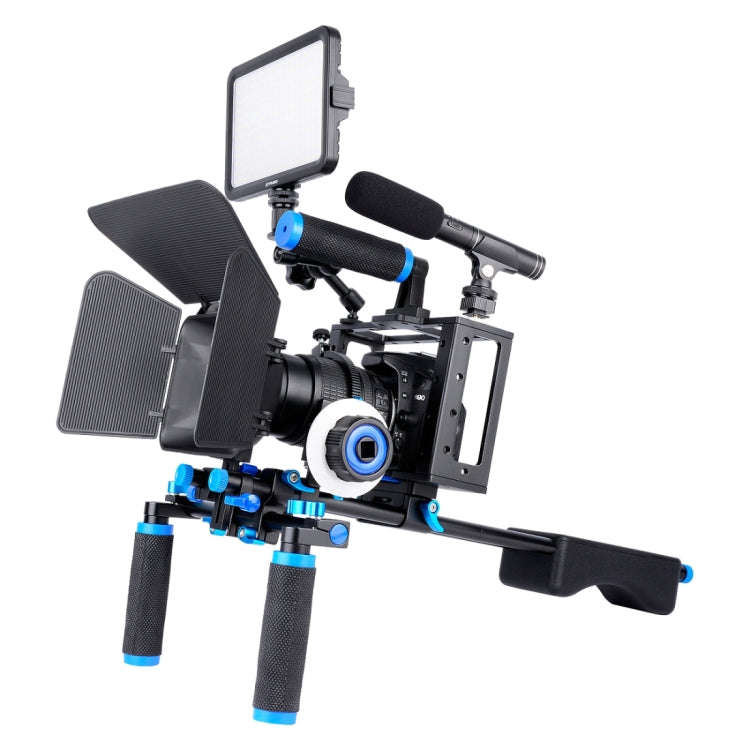 YELANGU D222 Dual Handles Camera Shoulder Mount + Camera Cage Stabilizer Kit with Matte Box + Fol...