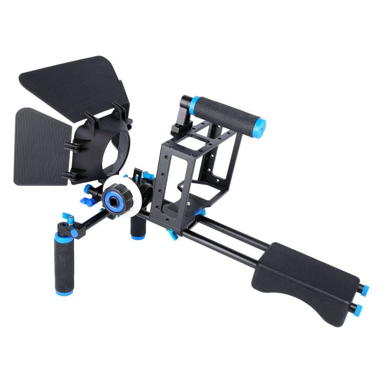 YELANGU D222 Dual Handles Camera Shoulder Mount + Camera Cage Stabilizer Kit with Matte Box + Fol...