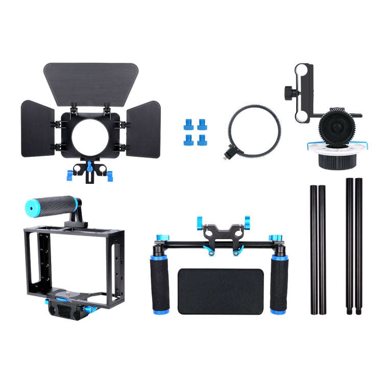 YELANGU D222 Dual Handles Camera Shoulder Mount + Camera Cage Stabilizer Kit with Matte Box + Fol...