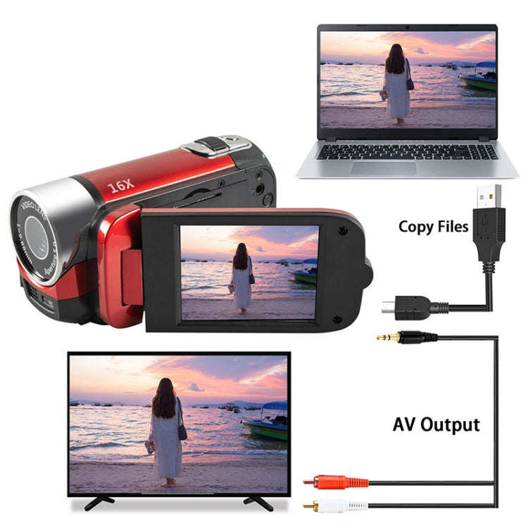 16X Digital Zoom HD 16 Million Pixel Home Travel DV Camera, AU Plug (Red)