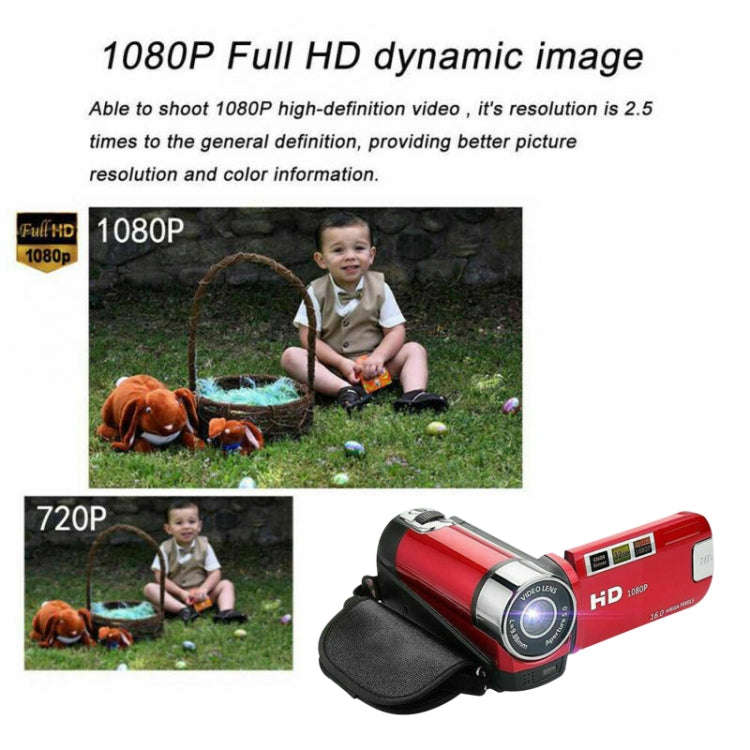 16X Digital Zoom HD 16 Million Pixel Home Travel DV Camera, AU Plug (Red)