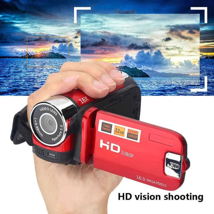 16X Digital Zoom HD 16 Million Pixel Home Travel DV Camera, AU Plug (Red)
