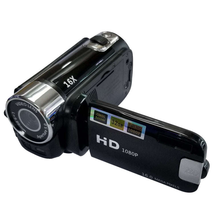 16X Digital Zoom HD 16 Million Pixel Home Travel DV Camera, EU Plug(Black)